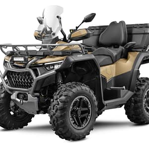 CFMOTO CFORCE 1000 Overland i färgen Desert Tan från vänster sida 45 graders vinkel